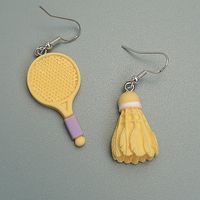 Wholesale Jewelry Novelty Badminton Racket Plastic Drop Earrings sku image 5