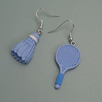 Wholesale Jewelry Novelty Badminton Racket Plastic Drop Earrings sku image 2