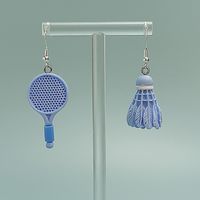 Wholesale Jewelry Novelty Badminton Racket Plastic Drop Earrings main image 3