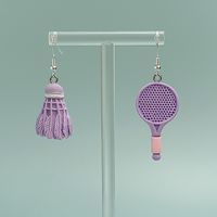 Wholesale Jewelry Novelty Badminton Racket Plastic Drop Earrings main image 2