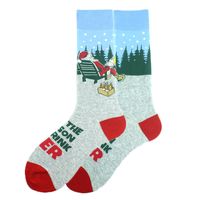 Unisex Christmas Santa Claus Cotton Crew Socks A Pair sku image 2