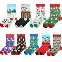 Unisex Christmas Santa Claus Cotton Crew Socks A Pair main image 6