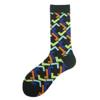 Men's Casual Geometric Cotton Crew Socks A Pair sku image 8