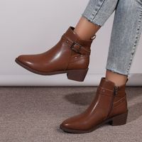 Women's Elegant Solid Color Point Toe Martin Boots main image 2
