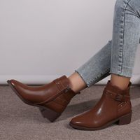 Women's Elegant Solid Color Point Toe Martin Boots main image 6