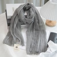 Women's Simple Style Solid Color Cotton And Linen Scarf sku image 5