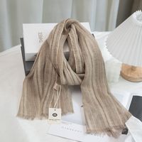 Women's Simple Style Solid Color Cotton And Linen Scarf sku image 2