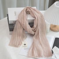 Women's Simple Style Solid Color Cotton And Linen Scarf main image 4