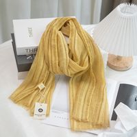 Women's Simple Style Solid Color Cotton And Linen Scarf main image 3