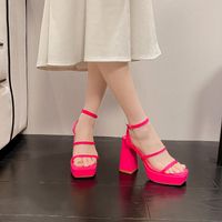 Women's Casual Solid Color Square Toe One-shaped sku image 9