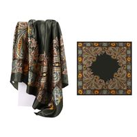 Women's Retro Flower Satin Printing Kerchief sku image 5