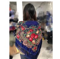Women's Retro Ethnic Style Flower Cotton Polyester Blend Printing Shawl sku image 2