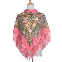 Women's Retro Ethnic Style Flower Cotton Polyester Blend Printing Shawl main image 2