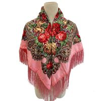 Women's Retro Ethnic Style Flower Cotton Polyester Blend Printing Shawl sku image 9