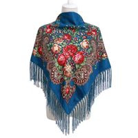 Women's Retro Ethnic Style Flower Cotton Polyester Blend Printing Shawl sku image 15