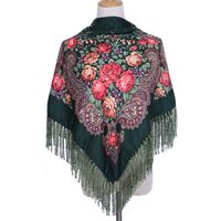 Women's Retro Ethnic Style Flower Cotton Polyester Blend Printing Shawl sku image 13