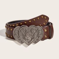 Casual Heart Shape Pu Leather Iron Plating Women's Leather Belts main image 5