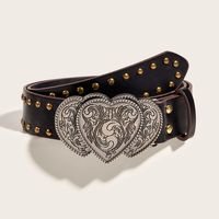 Casual Heart Shape Pu Leather Iron Plating Women's Leather Belts main image 3