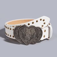 Casual Heart Shape Pu Leather Iron Plating Women's Leather Belts sku image 5