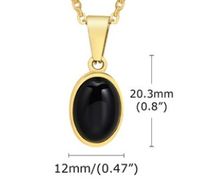 Stainless Steel Retro Simple Style Plating Inlay Oval Agate Necklace Pendant sku image 1