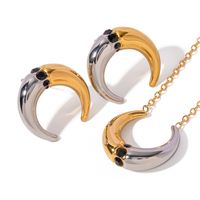 Ig Style Horns Stainless Steel Plating 18k Gold Plated Earrings Necklace main image 6
