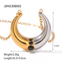 Ig Style Horns Stainless Steel Plating 18k Gold Plated Earrings Necklace sku image 1