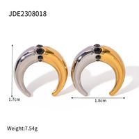 Ig Style Horns Stainless Steel Plating 18k Gold Plated Earrings Necklace sku image 2