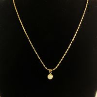 Simple Style Round Titanium Steel Plating 18k Gold Plated Pendant Necklace main image 5