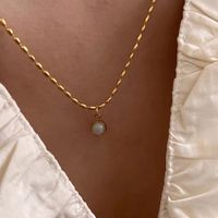 Simple Style Round Titanium Steel Plating 18k Gold Plated Pendant Necklace main image 4