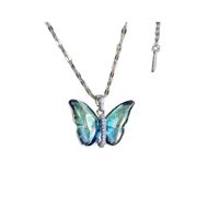 Modern Style Butterfly Alloy Titanium Steel Plating Pendant Necklace main image 3