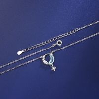 Sweet Moon Sterling Silver Zircon Pendant Necklace In Bulk main image 3