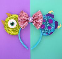 Cute Funny Devil's Eye Bow Knot Cloth Sequins Hair Band main image 3