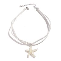 Vacation Beach Simple Style Starfish Resin Korean Velvet Women's Pendant Necklace main image 3