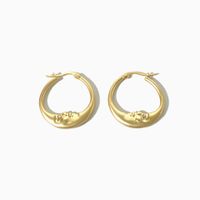 1 Pair Elegant Moon Plating Copper 14k Gold Plated Hoop Earrings main image 4