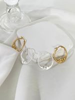 1 Pair Elegant Moon Plating Copper 14k Gold Plated Hoop Earrings main image 2