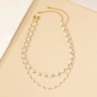 Lady Solid Color Artificial Pearl Beaded Women's Choker main image 5
