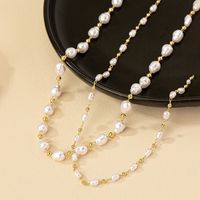Lady Solid Color Artificial Pearl Beaded Women's Choker main image 3