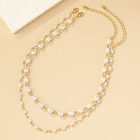 Lady Solid Color Artificial Pearl Beaded Women's Choker main image 4