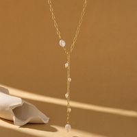 Cute Sweet Simple Style Solid Color Imitation Pearl Metal Plating Women's Necklace main image 4