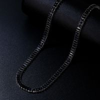 Hip-Hop Vintage Style Rock Rectangle Copper Plating Chain Inlay Zircon Men's Necklace main image 3