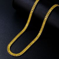 Hip-Hop Vintage Style Rock Rectangle Copper Plating Chain Inlay Zircon Men's Necklace main image 2