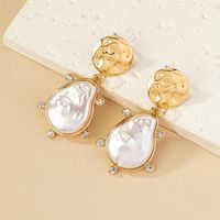 1 Pair Elegant Luxurious Lady Geometric Plating Inlay Alloy Artificial Pearls 14k Gold Plated Drop Earrings main image 4