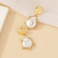 1 Pair Elegant Luxurious Lady Geometric Plating Inlay Alloy Artificial Pearls 14k Gold Plated Drop Earrings main image 3