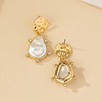1 Pair Elegant Luxurious Lady Geometric Plating Inlay Alloy Artificial Pearls 14k Gold Plated Drop Earrings main image 5
