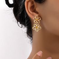 Wholesale Jewelry Ig Style Commute Korean Style Flower Alloy Plating Drop Earrings main image 3