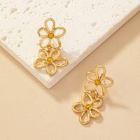 Wholesale Jewelry Ig Style Commute Korean Style Flower Alloy Plating Drop Earrings sku image 1