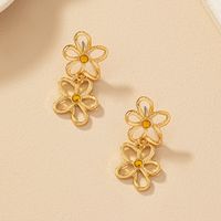 Wholesale Jewelry Ig Style Commute Korean Style Flower Alloy Plating Drop Earrings main image 5