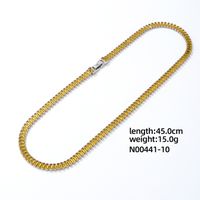 Hip-Hop Vintage Style Rock Rectangle Copper Plating Chain Inlay Zircon Men's Necklace sku image 1