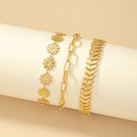 Retro Simple Style Korean Style Round Daisy Alloy Beaded Women's Bracelets main image 3