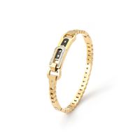 Casual Simple Style Classic Style Rhombus Stainless Steel Titanium Steel Plating Gold Plated Bangle main image 4